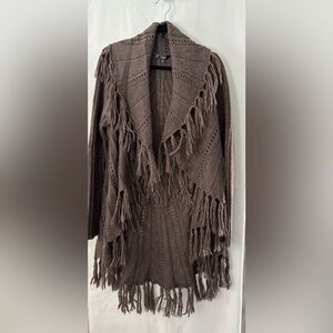 Wool blend Fringed Sweater. Ladies size large